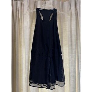 Lululemon Women's Non-Stop Romper Size 4 Black Sleeveless Pockets Drawstring EUC
